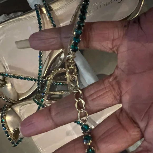 Gianvito Rossi Emerald Gemstone Strappy Sandal - Picture 8 of 8